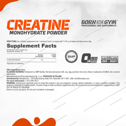 OLIMP Creatine Monohydrate Powder – Micronized, High Purity (50 Servings)