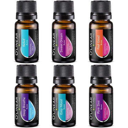 O'linear Essential Oils 6 Blends Set – Diffuser Oils for Humidifiers and Aromatherapy