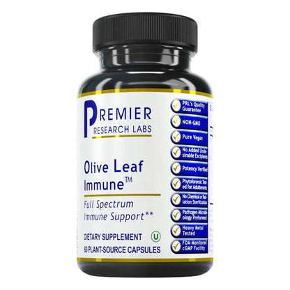 Premier Olive Leaf Immune – Olive Leaf Extract Capsules | Immune & Heart Health Support (60 Vegetarian Capsules)