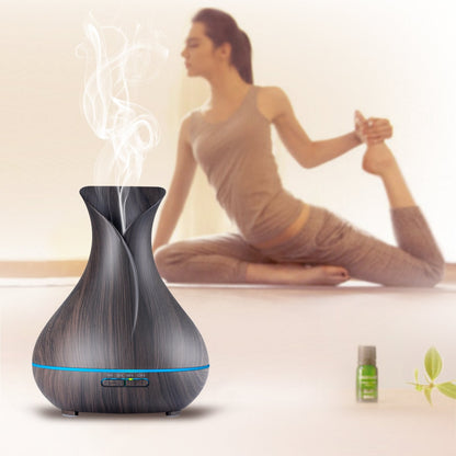 OliveTech Aroma Essential Oil Diffuser 400ml – Wood Grain Ultrasonic Humidifier
