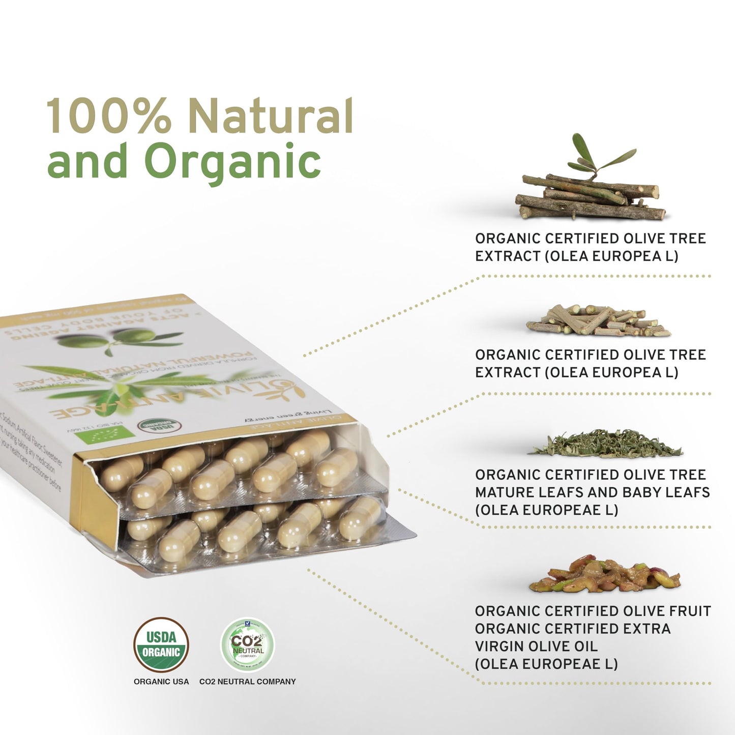 Olivie Organic Olive Leaf Extract Capsules – Hydroxytyrosol & Oleuropein (40 Capsules)