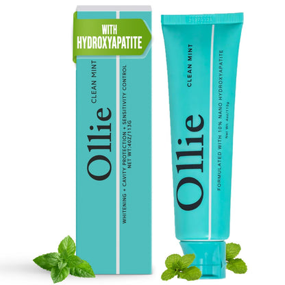 Ollie Clean Mint Nano Hydroxyapatite Toothpaste – 4oz, 10% HA