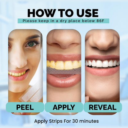Ollie Teeth Whitening Strips – 28 PCs, 14 Treatments, Shade Guide Included | Non-Sensitive, Super Sticky