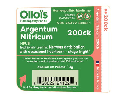 OLLOIS Argentum Nitricum 200ck – Organic, Lactose-Free, Kosher Homeopathic Medicine (Pack of 3)