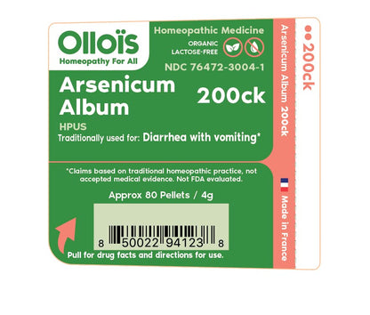 OLLOIS Arsenicum Album 200ck – Organic, Lactose-Free, Vegan Homeopathic Medicine | 80 Pellets (Pack of 1)