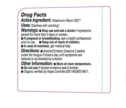 OLLOIS Arsenicum Album 30C Organic Lactose-Free Homeopathic Medicine – 80 Pellets