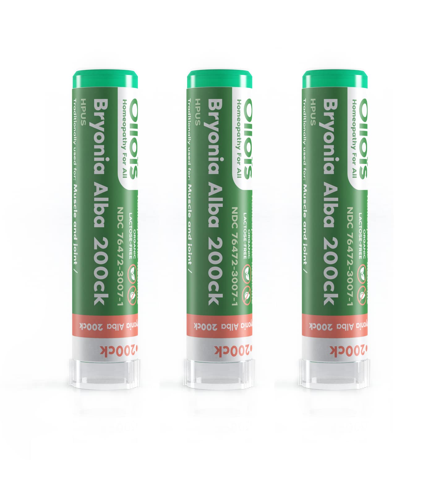 OLLOIS Bryonia 200ck Organic Homeopathic Medicine – Pack of 3, 80 Pellets