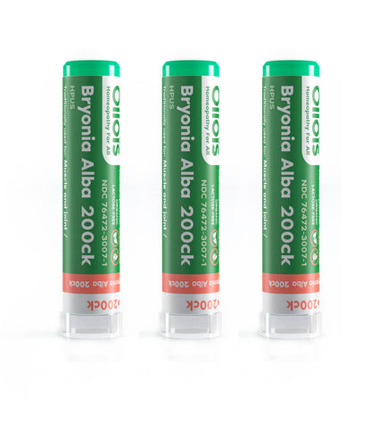 OLLOIS Bryonia 200ck Organic Homeopathic Medicine – Pack of 3, 80 Pellets