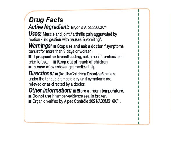 OLLOIS Bryonia 200ck Organic Homeopathic Medicine – Pack of 3, 80 Pellets