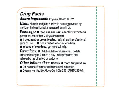 OLLOIS Bryonia 200ck Organic Homeopathic Medicine – Pack of 3, 80 Pellets