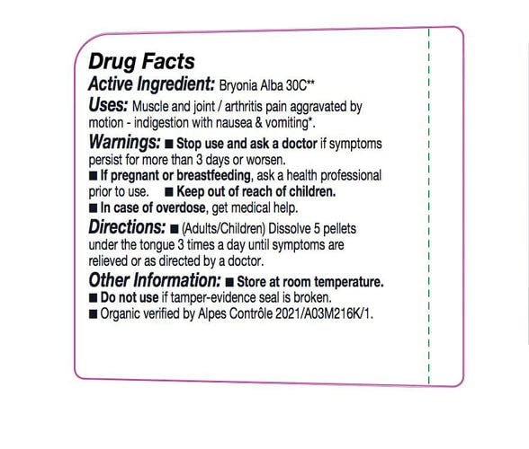 OLLOIS Bryonia 30C Organic Homeopathic Medicine - Lactose-Free, Kosher, 80 Pellets (Pack of 3)