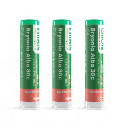 OLLOIS Bryonia 30C Organic Homeopathic Medicine - Lactose-Free, Kosher, 80 Pellets (Pack of 3)