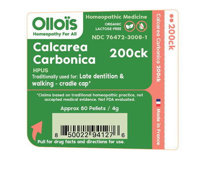 OLLOIS Calcarea Carbonica 200ck – Organic & Lactose-Free Homeopathic Medicine, 80 Pellets (Pack 1)