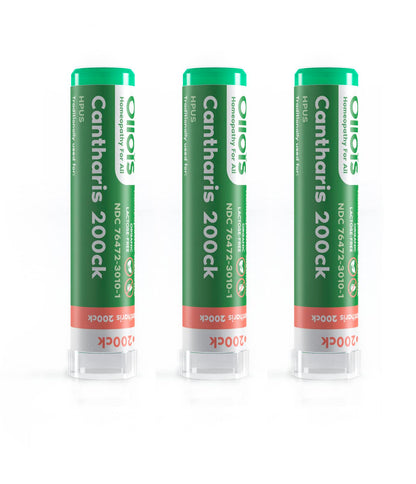 OLLOIS Cantharis 200ck Organic – Lactose-Free Homeopathic Medicine, 80 Pellets (Pack of 3)