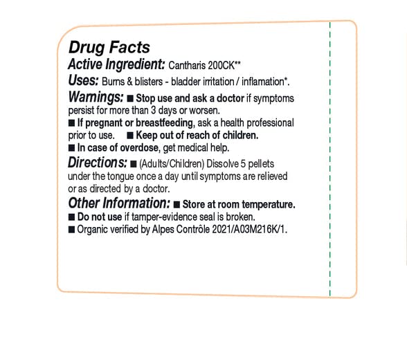 OLLOIS Cantharis 200ck Organic – Lactose-Free Homeopathic Medicine, 80 Pellets (Pack of 3)