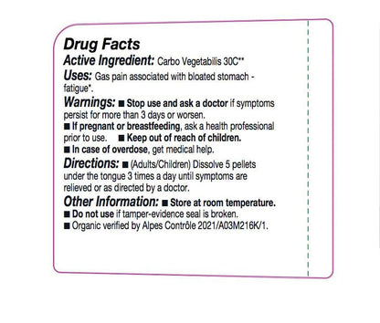 Olloïs Carbo Vegetabilis 30C – Organic Lactose-Free Homeopathic Medicine (80 Pellets)