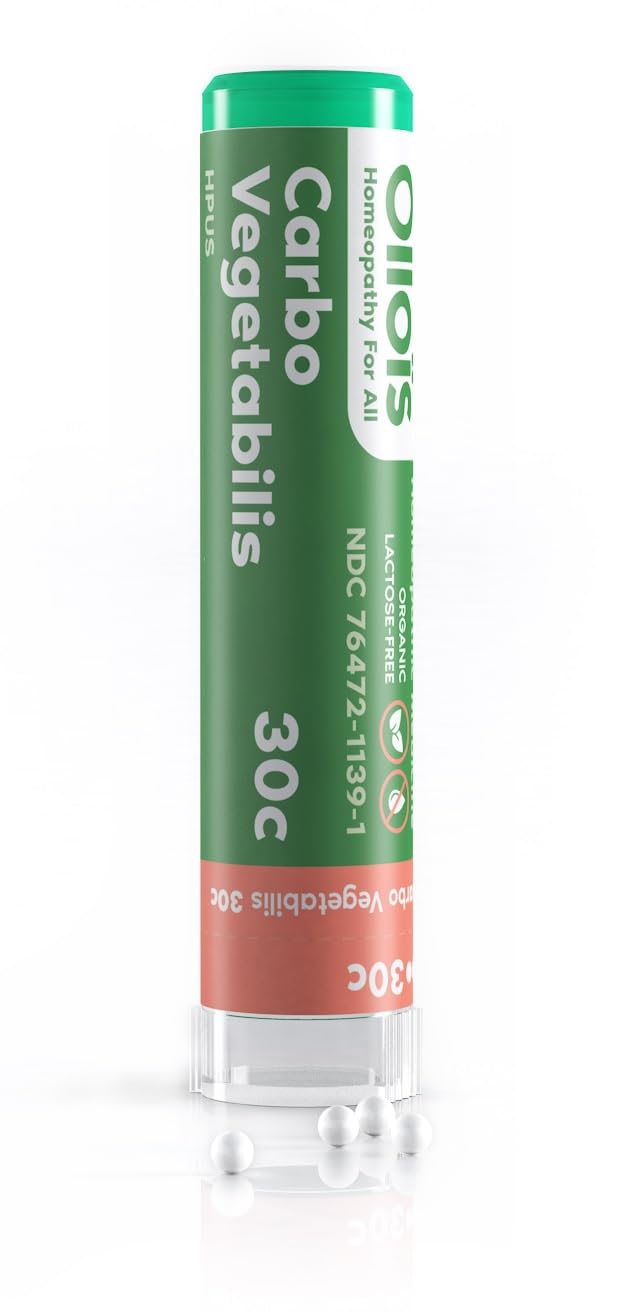 Olloïs Carbo Vegetabilis 30C – Organic Lactose-Free Homeopathic Medicine (80 Pellets)