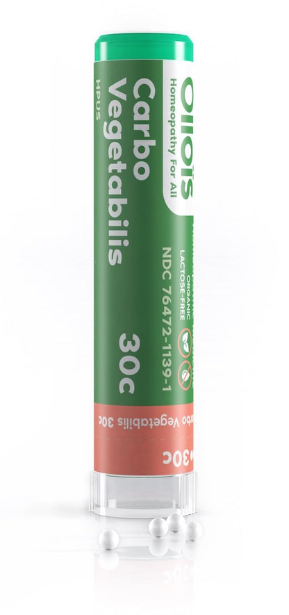 Olloïs Carbo Vegetabilis 30C – Organic Lactose-Free Homeopathic Medicine (80 Pellets)