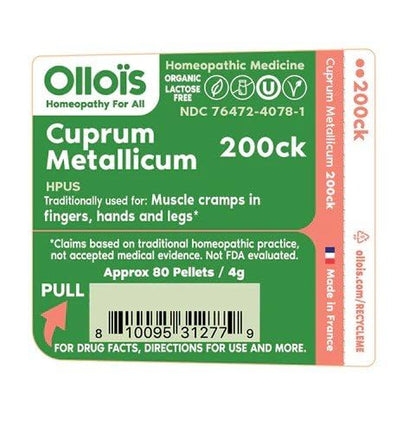 OLLOIS Cuprum Metallicum 200ck – Organic, Lactose-Free, Vegan Homeopathic Medicine (80 Pellets, Pack of 1)