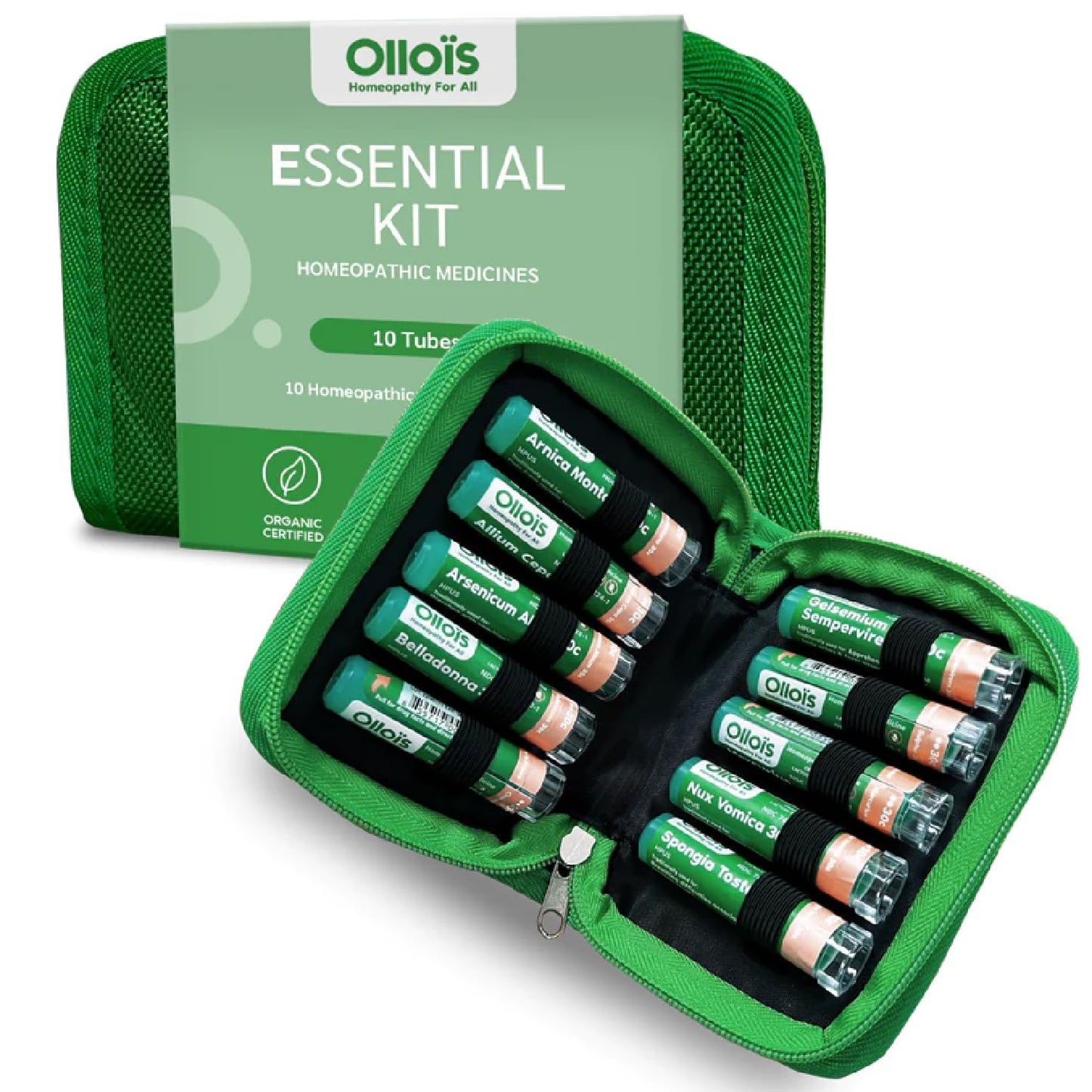 OLLOIS Essential Kit - 10 Organic, Lactose-Free, Vegan Homeopathic Remedies