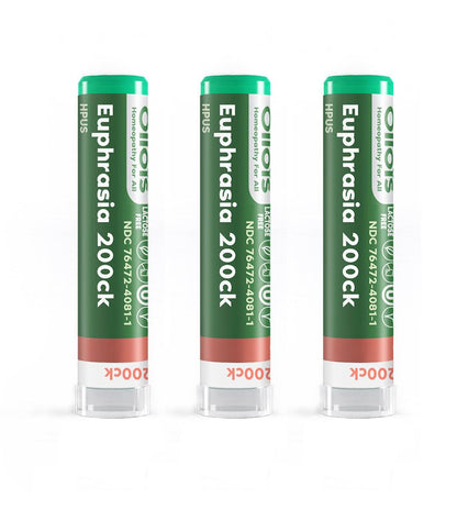 OLLOIS Euphrasia 200ck Organic – Lactose-Free Vegan Homeopathic Medicine (80 Pellets, Pack of 3)