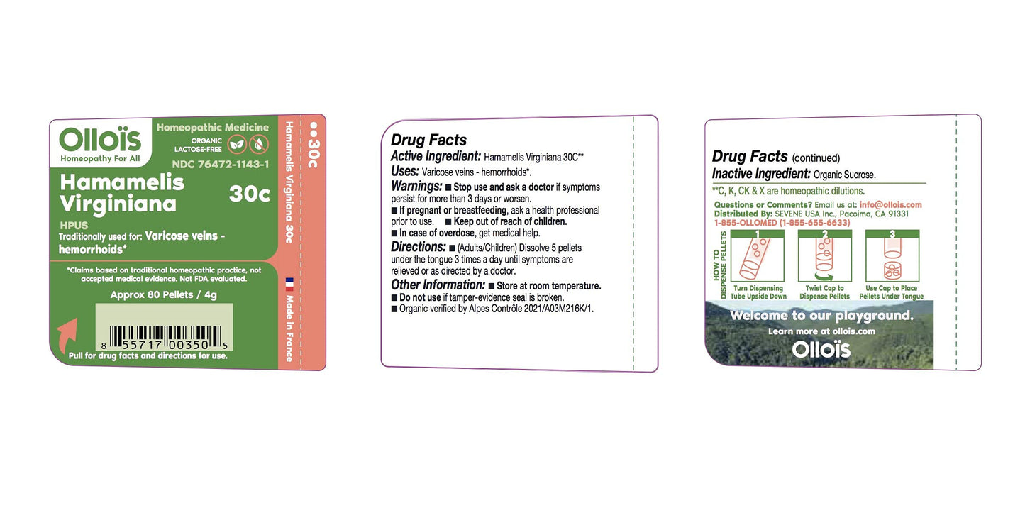 OLLOIS Hamamelis Virginiana 30c – Organic, Lactose-Free Homeopathic Medicine (80 Pellets)