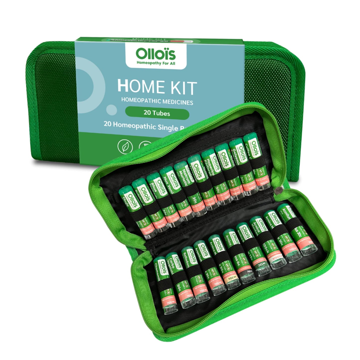 OLLOIS Organic Homeopathic Medicine Starter Kit – Lactose-Free (20 Pack)