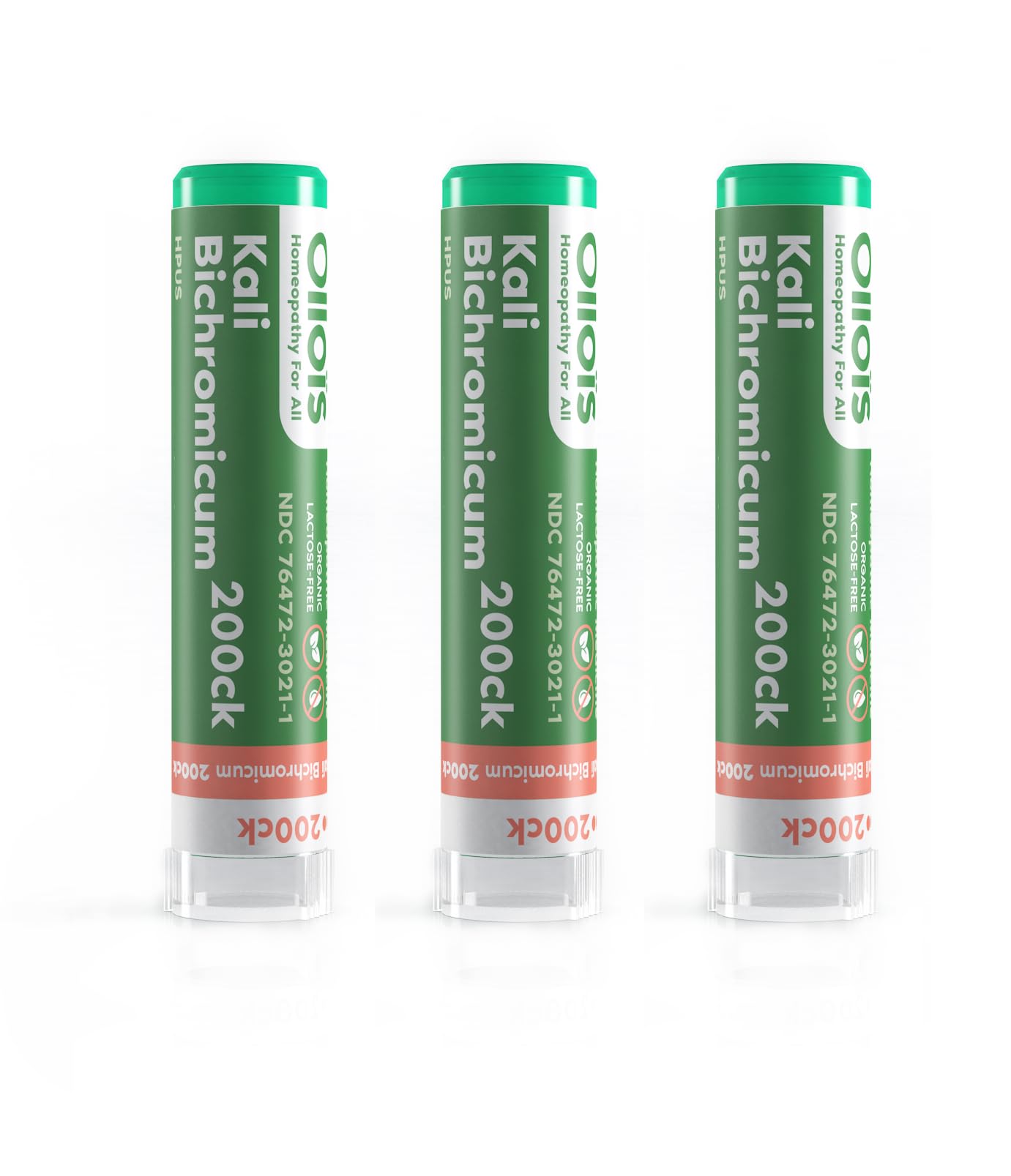 OLLOIS Kali Bichromicum 200ck – Organic, Lactose-Free, Kosher Homeopathic Medicine (80 Pellets) Pack of 3