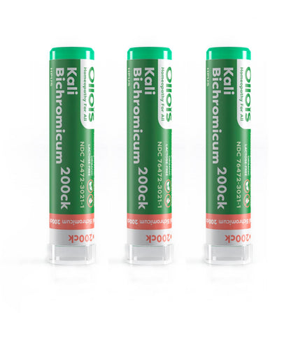OLLOIS Kali Bichromicum 200ck – Organic, Lactose-Free, Kosher Homeopathic Medicine (80 Pellets) Pack of 3