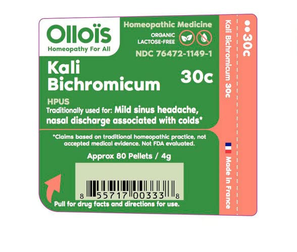 OLLOIS Kali Bichromicum 30c Organic, Lactose-Free, Kosher Homeopathic Medicine, 80 Pellets (Pack of 3)