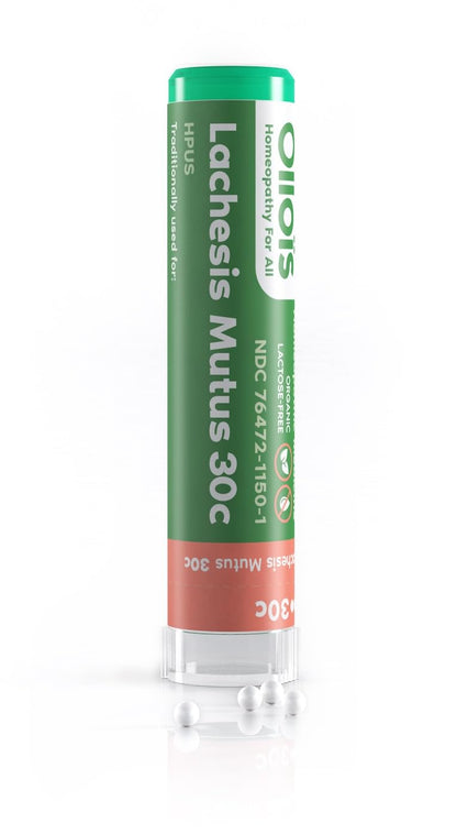 OLLOIS Lachesis Mutus 30C Lactose-Free Homeopathic Medicine - 80 Pellets