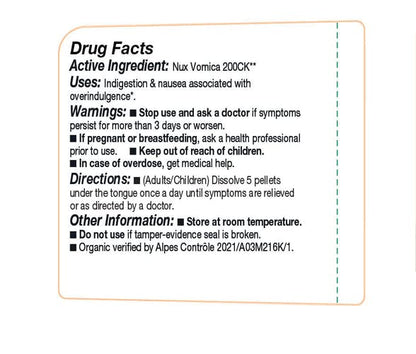 OLLOIS Nux Vomica 200ck Organic Lactose-Free Kosher Homeopathic Medicine (80 Pellets Pack of 3)