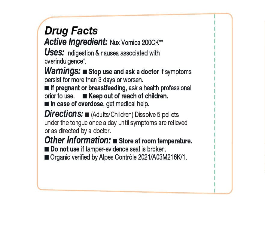 OLLOIS Nux Vomica 200ck – Organic, Lactose-Free, Vegan | 80 Pellets