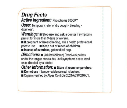 OLLOIS Phosphorus 200ck Organic Homeopathic Medicine – Pack of 3 (80 Pellets) | Lactose-Free, Kosher