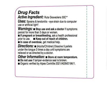 OLLOIS Ruta Graveolens 30c Organic – Lactose-Free, Kosher Homeopathic Medicine, 80 Pellets (Pack of 3)