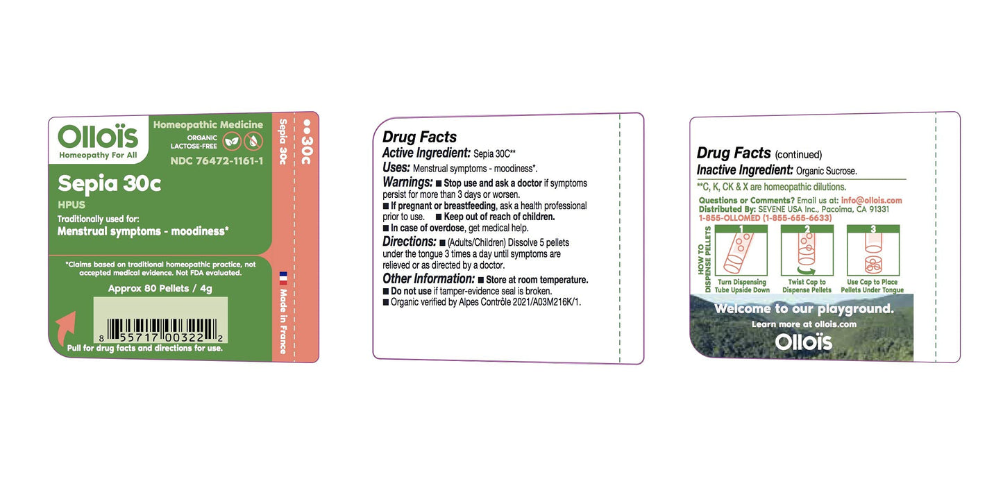 OLLOIS Sepia 30C Organic Lactose-Free Homeopathic Medicine – 80 Pellets (Pack of 1)
