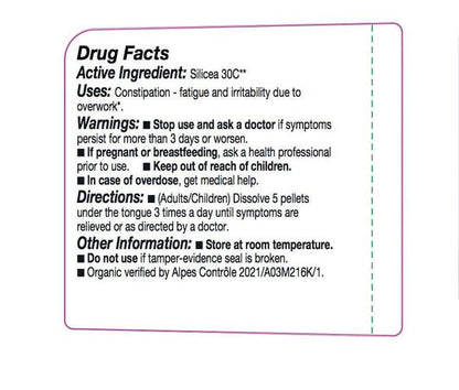 OLLOIS Silicea 30c Organic – Lactose-Free, Kosher Homeopathic Medicine (80 Pellets, Pack of 3)