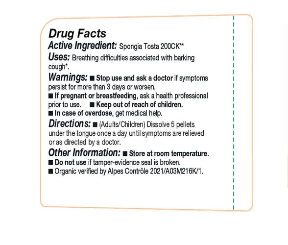 OLLOIS Spongia Tosta 200ck Organic Homeopathic Medicine - Lactose Free, 80 Pellets (Pack of 3)