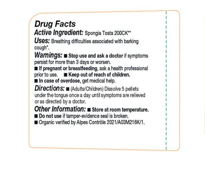 OLLOIS Spongia Tosta 200ck Organic Homeopathic Medicine - Lactose Free, 80 Pellets (Pack of 3)