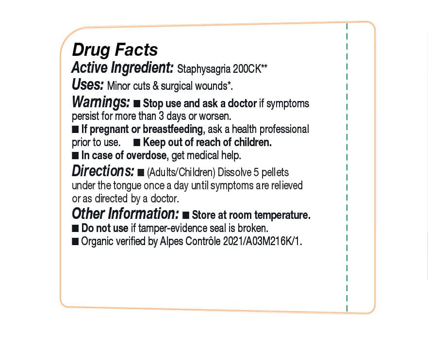 OLLOIS Staphysagria 200ck Organic & Lactose-Free Homeopathic Medicine, 80 Pellets (Pack of 1)