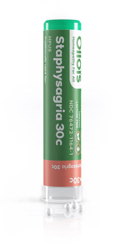 OLLOIS Staphysagria 30C Organic Lactose-Free Homeopathic Medicine - 80 Pellets (Pack of 1)