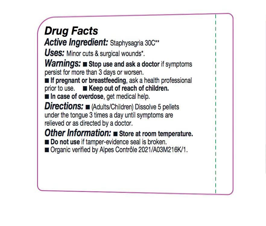 OLLOIS Staphysagria 30C Organic Lactose-Free Homeopathic Medicine - 80 Pellets (Pack of 1)