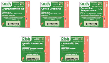 OLLOIS Stress & Sleep Kit - 5 Tubes | Organic Homeopathic Remedies