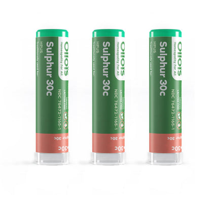 OLLOIS Sulphur 30c Organic Homeopathic Medicine | 80 Pellets Pack of 3 | Lactose-Free, Kosher