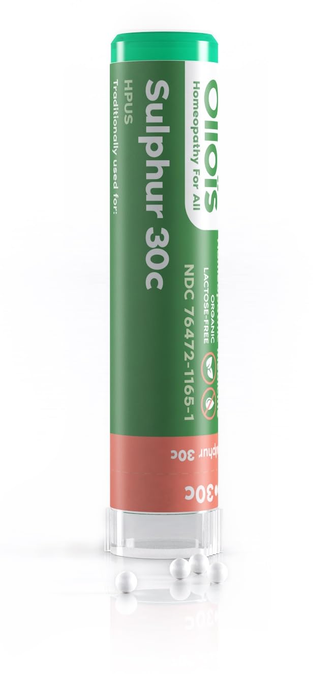 OLLOIS Sulphur 30c – Organic Lactose-Free Homeopathic Medicine (80 Pellets)