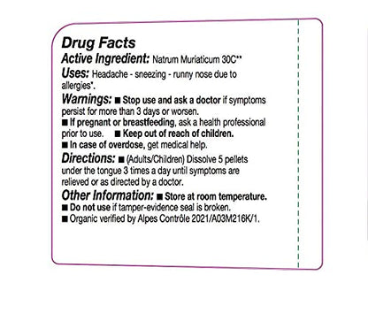 OLLOIS Natrum Muriaticum 30c – Organic, Lactose-Free Homeopathic Medicine (80 Pellets)
