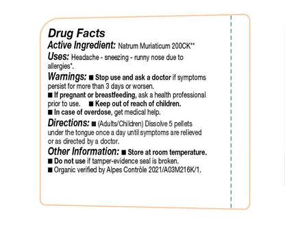 OLLOIS Natrum Muriaticum 200ck – Organic & Lactose-Free Homeopathic Medicine, 80 Pellets (Pack of 1)