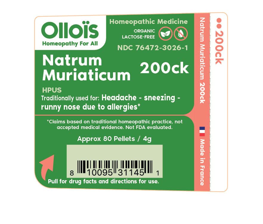 OLLOIS Natrum Muriaticum 200ck – Organic & Lactose-Free Homeopathic Medicine, 80 Pellets (Pack of 1)