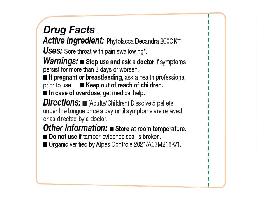 OLLOIS Phytolacca Decandra 200ck – Organic & Lactose-Free Homeopathy, 80 Pellets