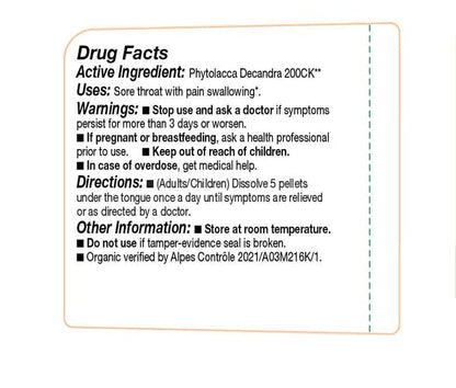 OLLOIS Phytolacca Decandra 200ck Organic, Lactose-Free, Kosher Homeopathic Medicine – 80 Pellets (Pack of 3)